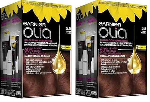 Garnier Olia Coloration Permanente #5.5 Châtain Clair Acajou Teinte (Lot de 2)