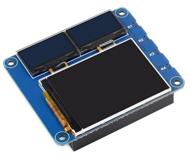 Coolwell OLED/LCD HAT for Raspberry Pi 4B+ 4B 3B+ 3B 2B+ Zero W WH 2W with 2inch IPS LCD Main Screen and Two 0.96inch Blue OLED Secondary Screens 40PIN GPIO Header