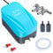 Pawfly Aquarium Air Pump 3.8 L/min Oxygen Pump for 75 to 230 litre Fish Tanks Buckets Quiet Aerator Pump Kit with Airline Tubing Control Lever Valve Air Stones and Check Valves