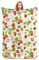 Erdbeerdecke für Mädchen, Erwachsene, Kinder, Erdbeerdecke, Geschenke, 152,4 x 127 cm, Flanell, Erdbeere und Blume, Überwurfdecke für Bett, Wohnzimmer, Sofa, Couch, weich, warm, leicht, gemütlich,