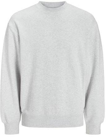 JACK & JONES Herren JJECHARGE Sweat Crew Neck NOOS Sweatshirt, White Melange,XXL