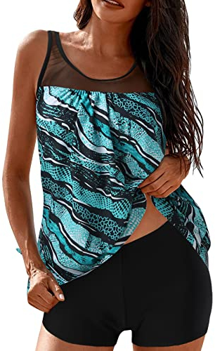 Tankini mit Bügel tankini push up badekleid damen lang badeanzüge für damen bauchweg tankini damen Bikini Set schwimmanzug damen sport bikini große oberweite pole dance outfit bikini mit shorts d
