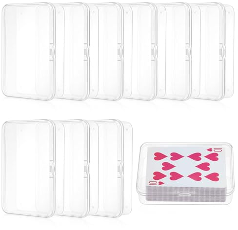 10 Stück Spielkarten Box, Karten Aufbewahrungsbox mit Deckel, Kartenbox Spielkarten Transparentem Leere Kartenbox, Spielkarten Etui für Karten Aufbewahrung Visitenkarten Sammelkarten, 9,5x6,5x2,5cm