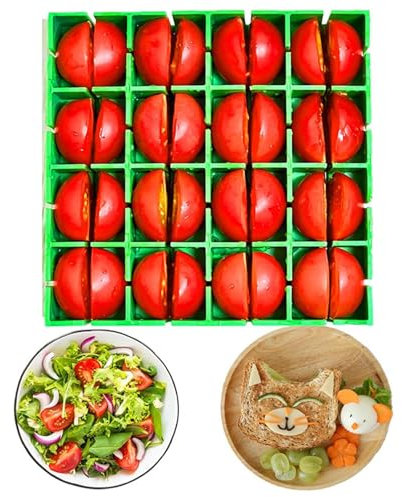 Traubenschneider-Werkzeug, Kirschtomatenschneider, multifunktional, tragbar, Küchenwerkzeug, Lebensmittelschneider für gleichmäßiges Schneiden, Trauben, Kirschen, Tomaten, Heidelbeeren, Hobel,