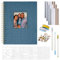 Vienrose Fotoalbum zum Selbstgestalten 28,5 x 20,5 cm, Leinen Fotoalbum mit 80 Weißen Seiten, Leeres Kraftpapier, DIY Scrapbook Spiralalbum Set für Babys, Familien, Hochzeiten, Jahrestag, Navy blau