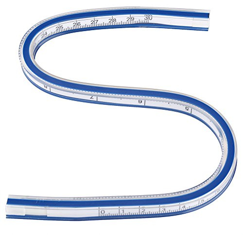 Flexibel Kurvlinjal, Böjbar och Mångsidig, Idealisk för Professionell Ritbrädeanvändning, Tillverkad Av Mjuk Plast (30 cm)