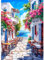 AIRDEA Landschaft Diamond Painting Erwachsene, DIY 5D Blumenstraße Diamant Painting Bilder, Bastelset Erwachsene Frauen als Haus Wanddeko 30x40 cm