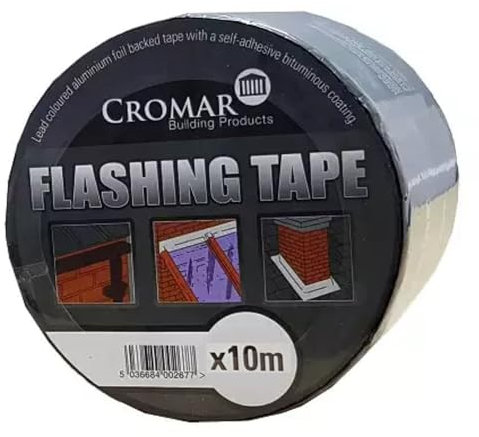 ARA CHOICE CROMAR – AlphaChem® Flashing Strip – Self-Adhesive Bituminous Sealing Strip for Instant Watertight Seals | Extra Strong Self Adhesive Tape for Roofing | Grey – 50mm x 10m Roll