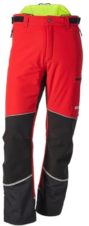 KOX Schnittschutzhose Stretch Elch 3.0 Rot/Gelb Gr. 28 untersetzt
