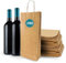 100 Bolsas para 2 Botellas de Vino 18x8x34cm | Diseño Elegante | Transporte Seguro con Asas Reforzadas | Ideal para Tiendas de Vino | Regalos: Navidad y Fiestas