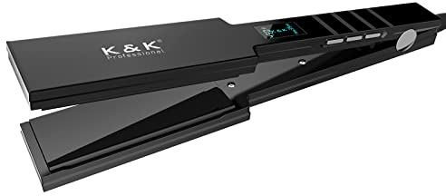 K&K Extra Breit Glätteisen 45mm Breites 3D Schwebendes Keramikbeschichtung Platten Haarglätter 50-230°C für dickes krauses lockiges und sehr langes Haar EU Stecker