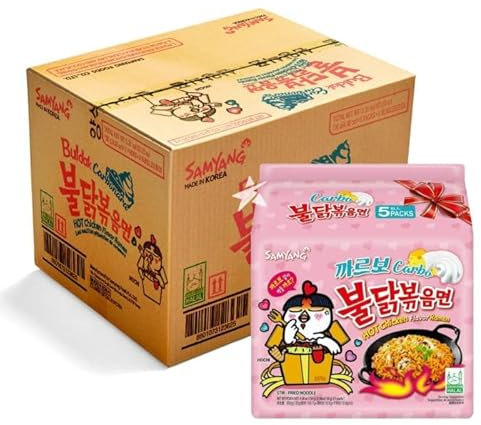 40x Samyang Buldak Ramen Instant Nudeln Noodles Carbonara Cheese Hot Chicken Flavour 40er Pack - Halal Sofortnudeln Mega Lecker und schnell gemacht!