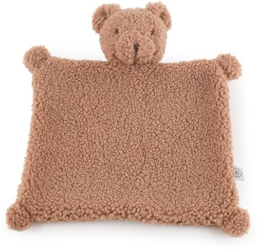 Bieco Bär Mika Schmusetuch | Ab Geburt | Bouclé | Teddybär | Baby | Schnuffeltuch | Geschenk | Neugeborenen | Kuscheltuch