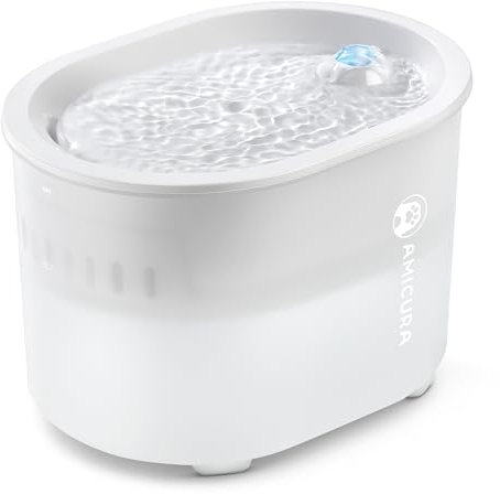 A3 Fontaine à Eau pour Chat sans Fil Rechargeable, Batterie 10000mAh (Autonomie 180 Jours), Détection de Mouvement et Modes Programmables, Filtre 7 Couches Magnétique – Fontaine Chat Silencieuse