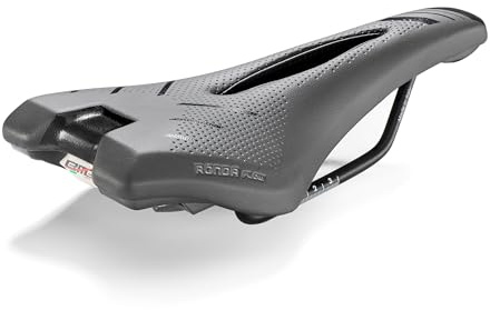 Sattel Ronda Flow Skay aus Kunstleder Stahlrahmen für den Einsatz Road Off Road Gravel E-Bike MTB Gravel Enduro Polsterung aus Memory-Schaum mit Sicherheitsvorrichtung für Sichtbarkeit bei Nacht