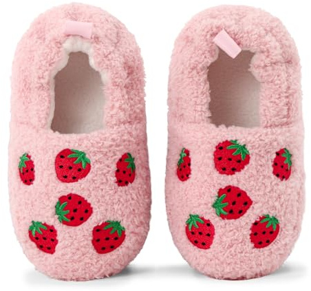 Cheerful Mario Winter Toddler Slippers 2-7 T Boys Girls Little Kids Home Shoes Soft and Anti slip Sole Strawberry 9/10 UK Child
