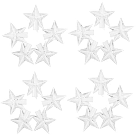Sosoport 100 StüCk SternföRmige Lampenschirme Transparent 1.42X1.38X0.24In Kunststoff Lichterketten-Abdeckungen Led GlüHbirnenzubehöR FüR Innenbeleuchtung Weihnachtsdekoration