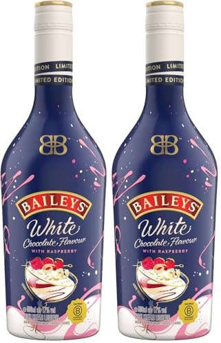 Baileys Weiße Schokolade Geschmack mit Himbeere - limitierte Edition | Irish Cream Likör mit weißer Schokolade und Himbeere | 17% Vol. | 500ml Flasche | B-Corp zertifiziert (Packung mit 2)