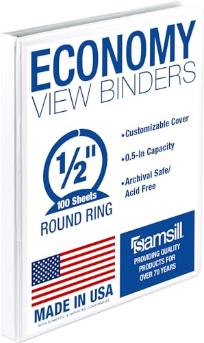 Samsill Economy View 3 Ring Binder 1er-Pack .5-inch weiß