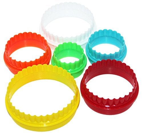 Circular Plastic Double-Sided Cookie Cutters - Set of 6