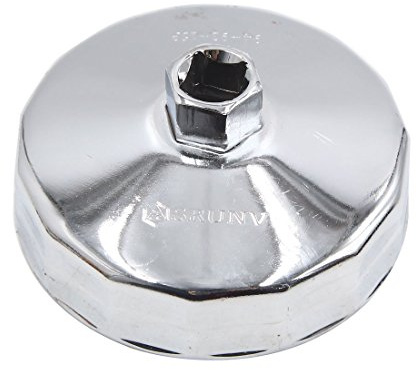 Sourcingmap 93-94mm 15 Flutes Car Oil Filter Cap Wrench Socket Remover Tool | Silver Tone, Metal
