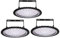 Sararoom LED Lámpara de Alta Bahía, 200W Lámpara Industrial Ultra Delgada, 16000LM UFO Iluminación LED Alta, 6500K Blanco Frío Foco Proyector Led, para Aeropuerto Almacén Fábrica Sótano-3Pcs