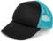 styleBREAKER Unisex 5-Panel Trucker Cap mit Mesh-Einsatz | verstellbares Basecap mit Click Snap Verschluss | luftiges Netz Cap für Damen und Herren, Farbe:Schwarz-Türkis
