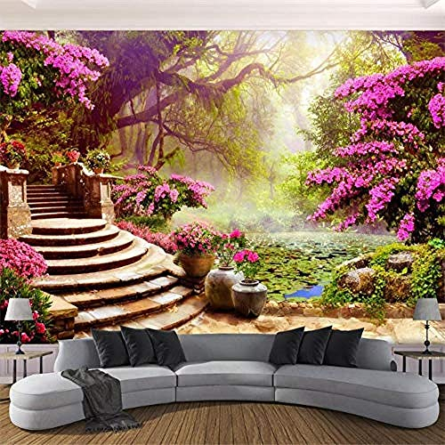 Wandbilder benutzerdefinierte 4D Tapete Pflanze Serie Garten Wald Kunstdruck Wandmalerei Poster Bild Foto HD-Druc wandpapier fototapete 3d effekt tapete tapeten Wohnzimmer Schlafzimmer-350cm×256cm