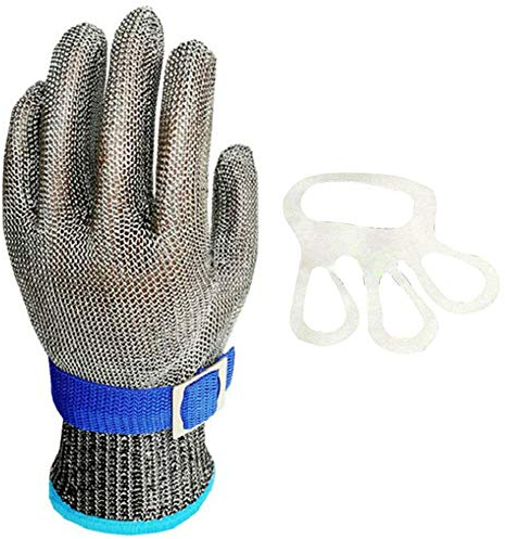 Schnittschutzhandschuhe Edelstahl Arbeitshandschuhe Schnittfester Schneide Handschuhe Schutzhandschuhe zum Hacken Fleischverarbeitung Küchenhandschuhe Arbeitshandschuhe für Baustelle Ein Handschuh