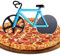 ZAWTR Fahrrad Pizzaschneider, Edelstahl Pizza Schneider Lustige Pizzaroller aus Antihaftbeschichtetem, Doppel Pizza Cutter mit Scharfem Schneiderad & Ständer für Weihnachten Party Geschenke (Blau)