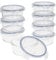 AKTIVE Max Home - Pack 8 Recipientes Herméticos de Vidrio, táper Cristal Apto para Microondas, Envases para Comida con Cierre, 800 mililitros, Tapas transparentes, Contenedor de Alimentos (16536)