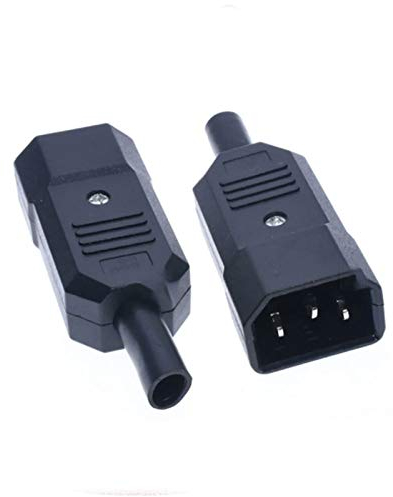AC 250V 10A Socket Connectors, 3 Pins Terminals Panel Mount IEC C14 Male/ C13 Female Inline Adapter Plug Power Socket Connectors
