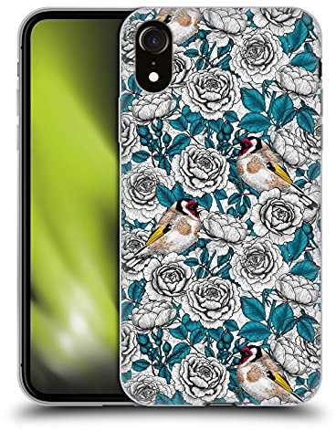 Head Case Designs Offizielle Katerina Kirilova Weiße Rose & Vögel Blumige Muster Gel Handyhülle Hülle [Militärischer Schutzgrad] Kompatibel mit Apple iPhone XR