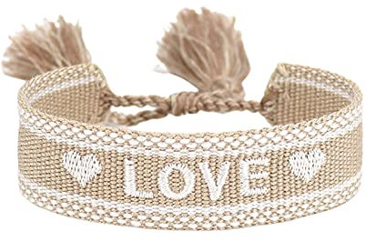Bracelet pour femme, bracelet enveloppant pour femme, décoration exquise à la main, lettres brodées n bracelet pour amies – 1