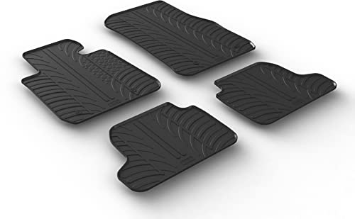 AROBA GL0344 Design Gummi Fußmatten kompatibel mit BMW 2er Coupe F22, M235, M240, M2 BJ. 03.2014-09.2020 erhöhter Rand 4 TLG Farbe Schwarz Gummimatten Automatten passgenau
