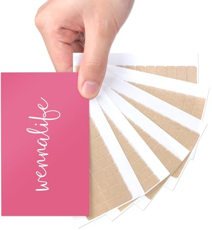 WENNALIFE Ersatztapes für Tape In Hair Extensions Ersatz Tapes für Tape Extensions Echthaar Doppelseitiges Tape Extensions klebeband Haar Klebeband für Haarverlängerungen, 72 Stück 4 x 0,8 cm/Stück