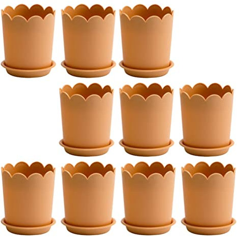 TOPBATHY 10juegos Macetas De Plástico Plato para Jardín De Macetas Ventiladas para Plantas De Interior y Exterior para Orquídeas y Rosales Pequeño