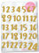 GLITZER Bügelbild Adventkalender Zahlen handwritten 1-24 Aufbügler Applikationen Bügelsticker für Stoffe Textilien Kinder zum Aufbügeln Flicken, Farbe:Glitzer gold