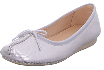 Clarks Damen Freckle Ice Ballerinas, Silver Metallic, 41 EU