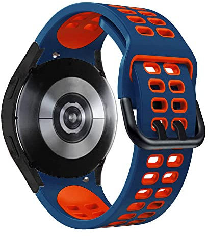 Cinturino Sportivo Compatibile per Samsung Galaxy Watch 6/5/4 40mm 44mm/Watch 5 Pro 45mm/Watch 6 Classic 43mm 47mm/Watch 4 Classic 46mm 42mm,40mm Cinturino di Ricambio in Morbido Silicone,Blu Rosso