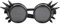 VBESTLIFE Steampunk-Brille mit Spikes, Vintage-Steampunk-Brille mit Spikes, Cosplay-Brille, Doppelschichtig, Winddicht (Schwarz)