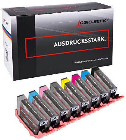 Logic-Seek Patronenset kompatibel für Canon Pixma PRO-200 (CLI-65BK,PC,PM,C,GY,LGY,M,Y/8er Set)