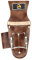 ABRIX PRO-280 Premium-Leder-Hammerhalter, Werkzeugschlaufe, robuste Stahlschlaufe, Werkzeugholster, 5 Taschen, Zange mit Gürtel (Leminationshammerhalter)