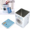 BEIJIALY Contenitore per Detersivo per Bucato in Polvere con Coperchio Porta Detersivo per Bucato in Metallo Porta Detersivo per Bucato Bidone della Tanica Modellazione della Lavatrice con Finestra Pr