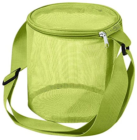 Klein Strand Netztasche Kinder Sandlose Tasche Sandspielzeug Netzbeutel Schultertaschen für Strand Picknick Schwimmbad (Grün)