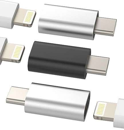 Adaptateur USB C vers Lightning Chargeur Convertisseur(Lot de 3) Apple IPhone15 Pro Max Plus IPad Pro Jack Femelle USBC Mâle Prise Mini Apple Cable Type Charger Adapter Compatible pour Samsung Galaxy