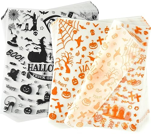 ASTARON 100 blatt Halloween Wrap Papier Wachspapier Für Sandwiches, Burger, Pommes frites, Halloween-Süßigkeiten, Kekse, frittierte Lebensmittel