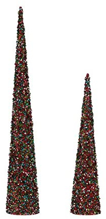 Krist+ Decoración Navidad Conos Lentejuelas Azul Fucsia Plástico