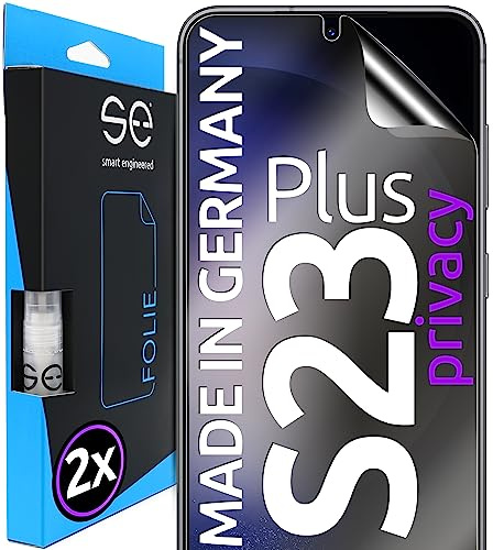 2x se® Film de Protection 3D Privacy pour Samsung Galaxy S23 Plus, Auto-réparateur, Compatible Empreinte & FaceID, Installation Sans Bulles, Résistant aux Chocs et Rayures, Fabriqué en Allemagne