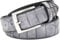 NALANY Herren Damen Gürtel & Riemen Ledergürtel Mit Dezenter Krokoprägung 3,4cm| Kroko-Muster Retro Mode Taillengürtel Schnalle Silber(120cm/waist:41, Gray)